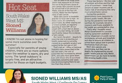 clippings of a news papper article that was published in the Glamorgan Gazette on Thursday 11 July 2024. sitting on a green background