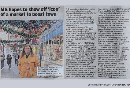 Neath market article in South Wales Evening Post