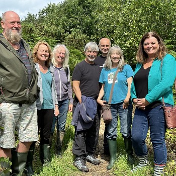 A group of people with Sioned Williams in clyne common