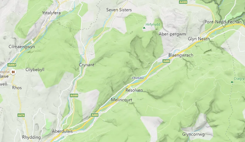Map of the A465