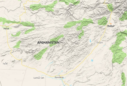 map o Afganhistan
