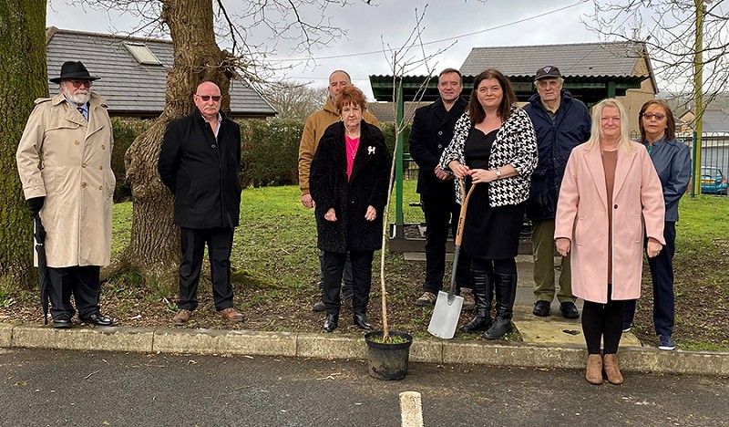 Sioned, representatives of the community council and family members