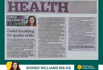 Cyhoeddwyd yr erthygl hon yn y Western Mail ddydd Llun 18 Tachwedd 2024