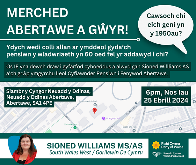 Poster Menywod Abertawe a Gŵyr - A gawsoch chi eich geni yn y 1950au?