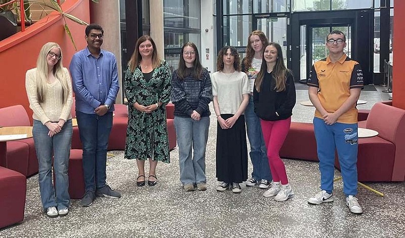 sioned williams with members of the youth senedd