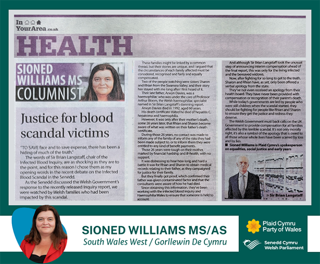 News clippings of an article that was published in the Western Mail on Monday 17 June 2024, on a greren background